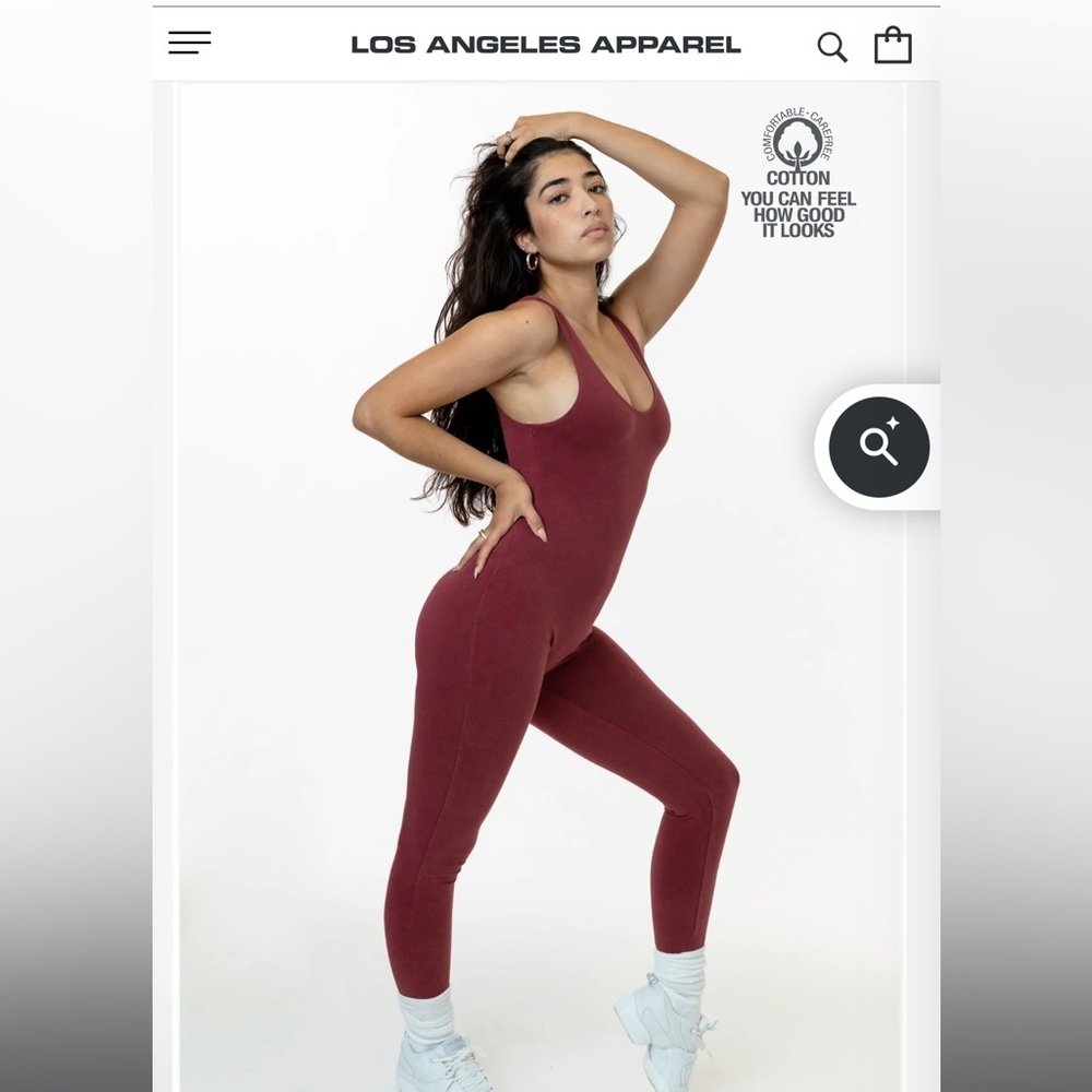 Los Angeles Apparel Red Athletic Jumpsuit